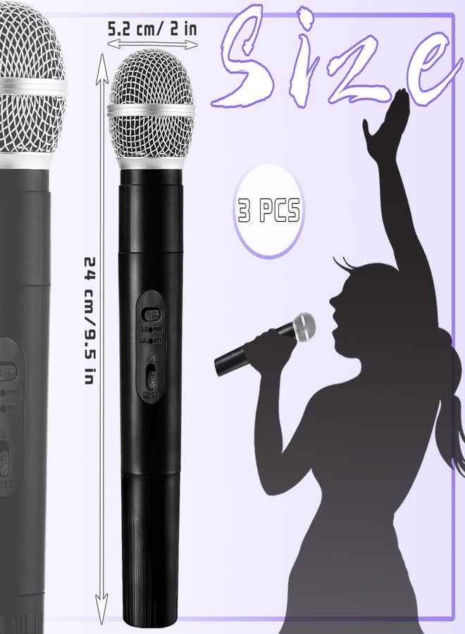 Zddaoole 3 Pcs Kids Microphone Toy,Plastic Fake Microphone Pretend Play Toy Black Stage Mics Toys for Halloween Christmas Karaoke Costume Party Favors - Image 2